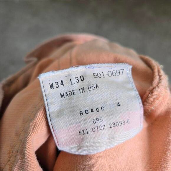 Vtg 90s LEVI'S 501xx Distressed Garment Dyed Denim Jeans Tagged 34 x 30 USA Made - Picture 6 of 8